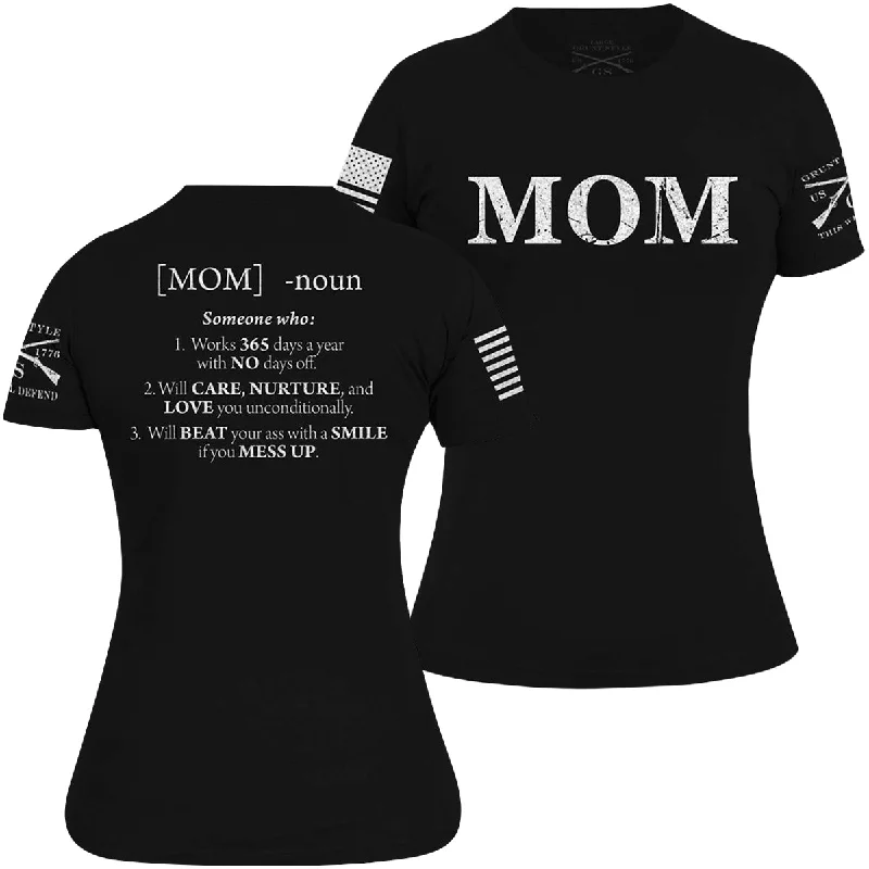 Grunt Style Women's Mom Defined T-Shirt - Black Cotton Fabric Linen Fabric Terry Fabric Grunt Style Women's Mom Defined T-Shirt - Black Cotton Fabric Linen Fabric Terry Fabric