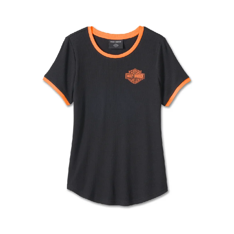 HARLEY-DAVIDSON® WOMEN'S SCREAMIN' EAGLE® RINGER TEE // 96115-24VW Iron Safe Non-Iron Wrinkle Free