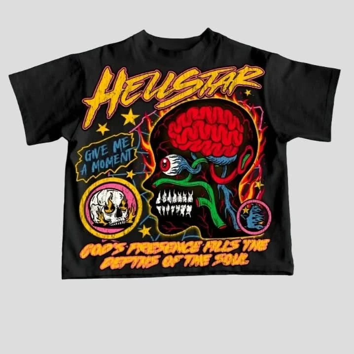 Hellstar T Shirts - Retro High Street for Women Satin Fabric Silk Fabric Chiffon Fabric Hellstar T Shirts - Retro High Street for Women Satin Fabric Silk Fabric Chiffon Fabric
