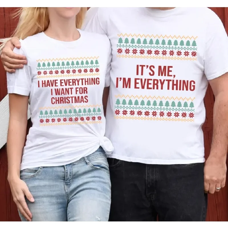 I Have Everything I Want For Christmas Cute Couple Shirts Mesh Blend Leather Blend Suede Blend