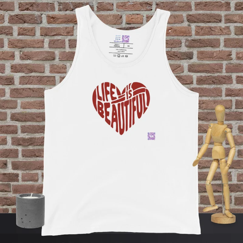 Life is Beautiful T-Shirt, Inspirational Quote Tee, Heart Design Shirt, Motivation Graphic Tee, Casual Wear, Gift for Friends, Self Care Tank Top Solid Print Embellished Life is Beautiful T-Shirt, Inspirational Quote Tee, Heart Design Shirt, Motivation Graphic Tee, Casual Wear, Gift for Friends, Self Care Tank Top Solid Print Embellished