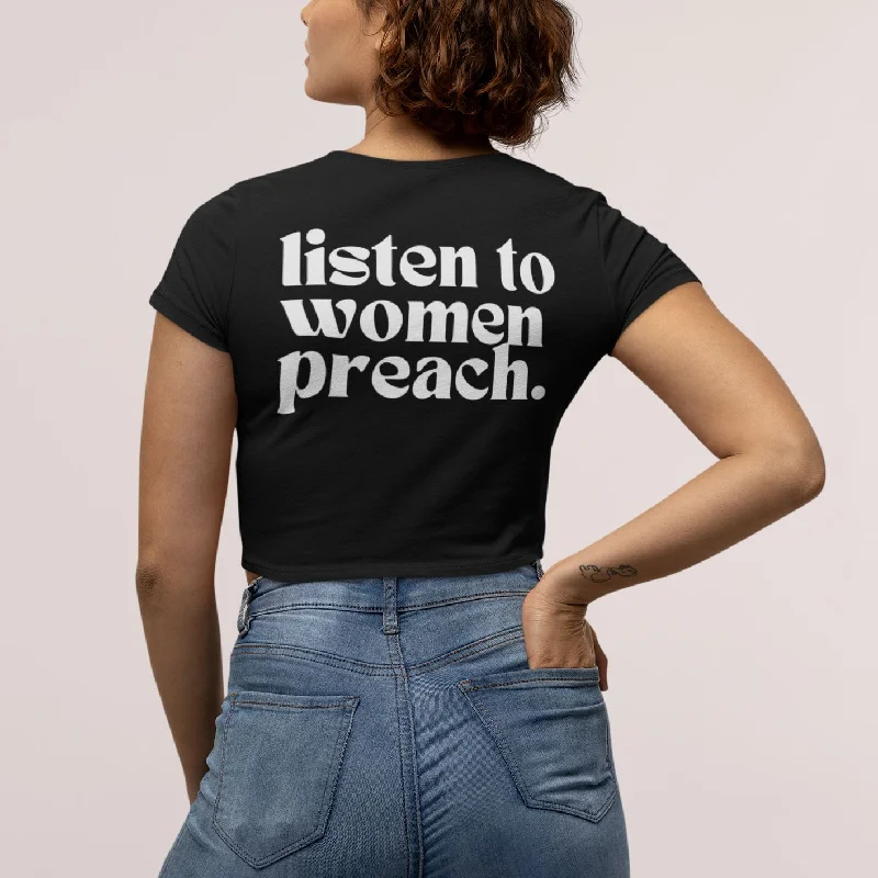 Listen To Women Preach | Unisex T-Shirt Solid Color Striped Floral
