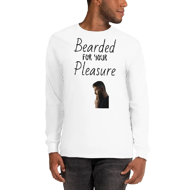Bearded for Your Pleasure Long Sleeve Shirt Unisex T-Shirt Valentine's Day Gift, Expressions of Love, Cupid, Couples, Dating, Love Zippered Buttoned Snapped Bearded for Your Pleasure Long Sleeve Shirt Unisex T-Shirt Valentine's Day Gift, Expressions of Love, Cupid, Couples, Dating, Love Zippered Buttoned Snapped