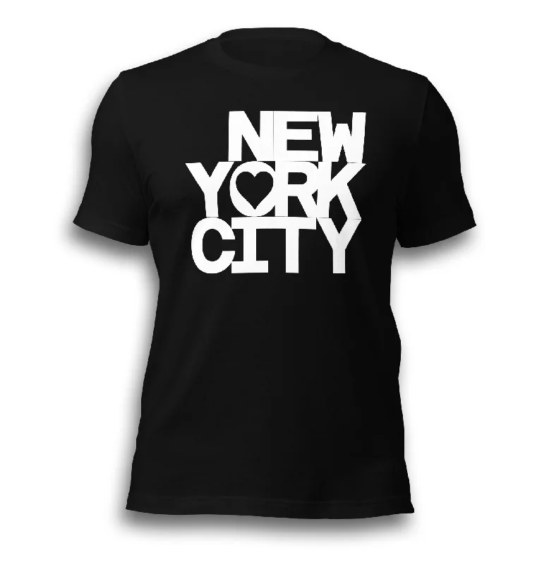 NYC LITTLE HEART BLACK UNISEX T-SHIRT Elegant Classic Vintage