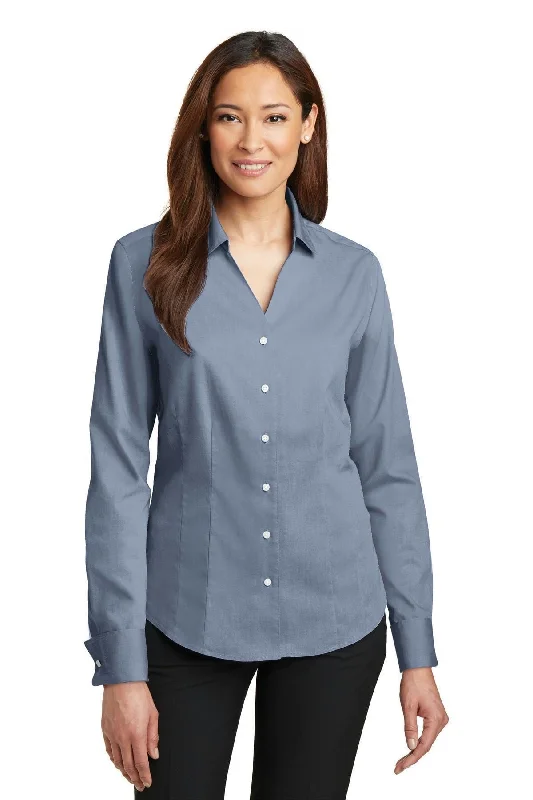 Red House - Ladies French Cuff Non-Iron Pinpoint Oxford Shirt. RH63 Collared Crew Neck Turtle Neck