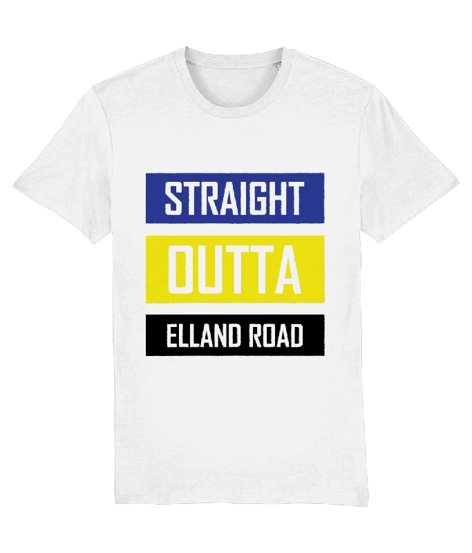 Straight Outta Elland Road T-shirt Women Ribbed Striped Patterned