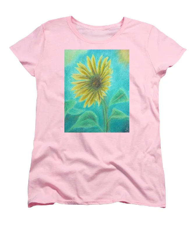 Sunflower Trance ~ Women's T-Shirt (Standard Fit) Ribbed T-Shirt High Neck Heavyweight