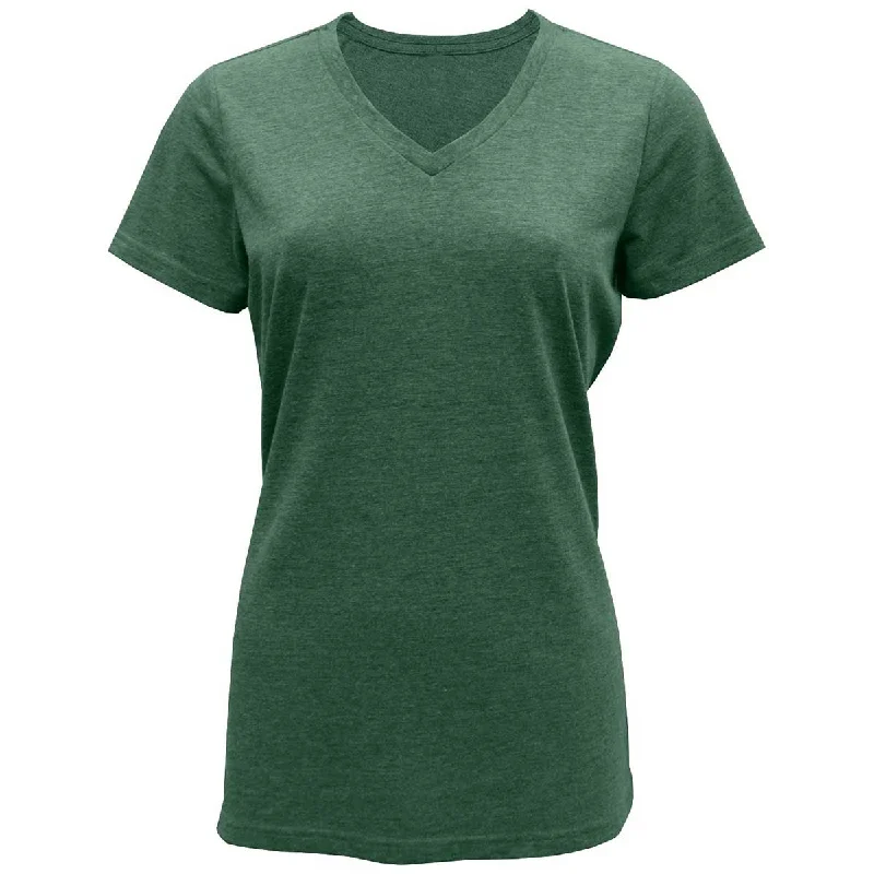BAW Women's Dark Green Tri-Blend V-Neck T-Shirt Welt Pockets Slit Pockets Flap Pockets BAW Women's Dark Green Tri-Blend V-Neck T-Shirt Welt Pockets Slit Pockets Flap Pockets