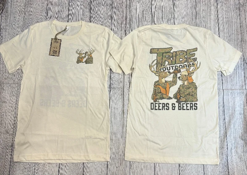 Tribe Outdoors Deer’s and Beer’s Tee Print Jacquard Patchwork