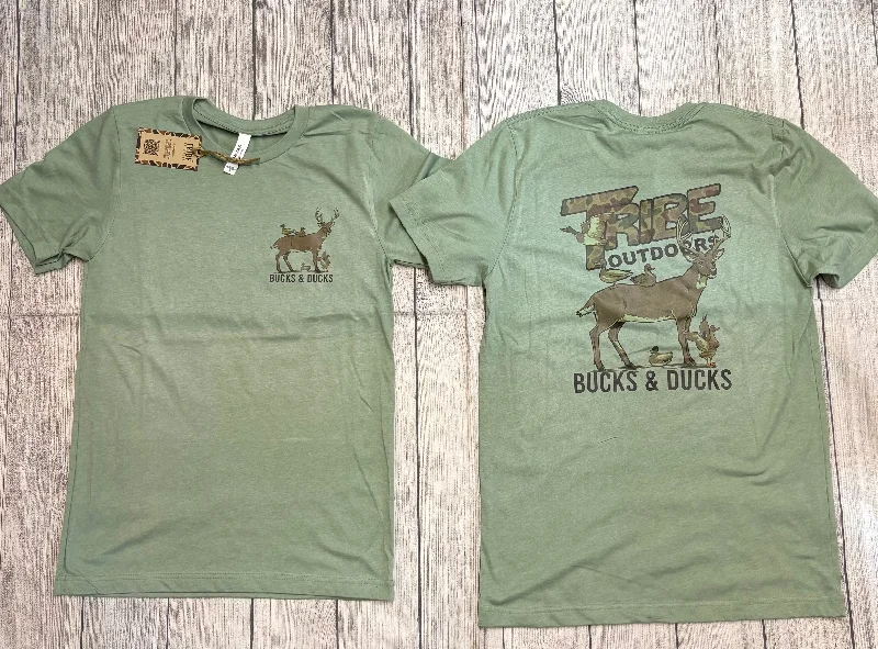 Tribe Outdoors Ducks and Bucks Graphic Tee Lace Blend Ribbed Blend Corduroy Blend