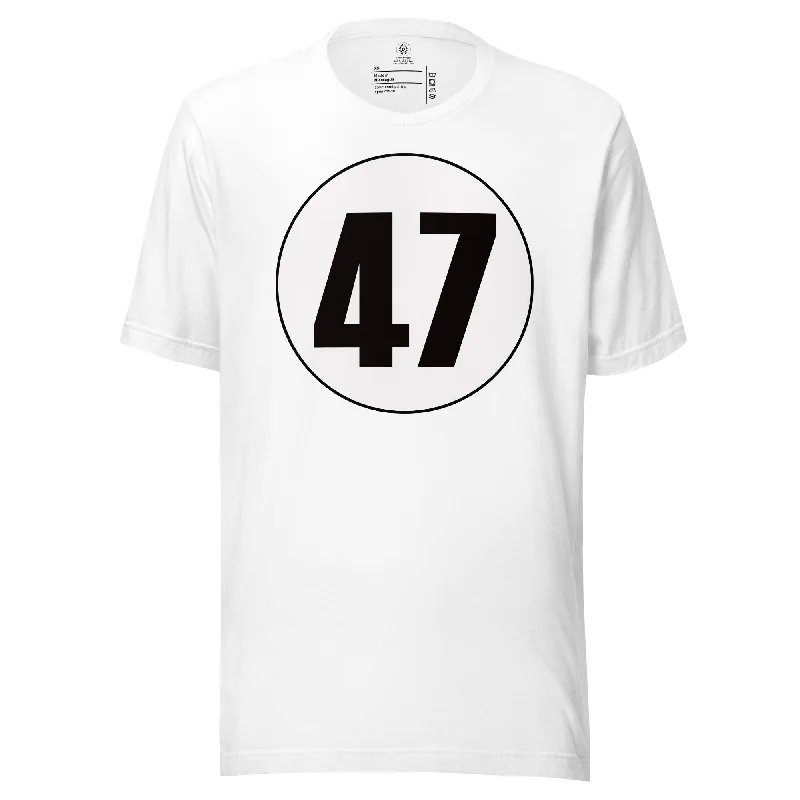 Unisex t-shirt: Black on White 47 Basic T-Shirt Crew Neck Short Sleeve