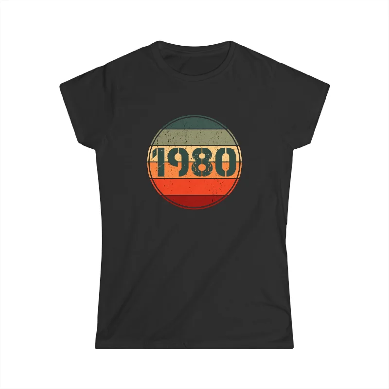 Vintage 1980 Birthday Shirts for Women Funny 1980 Birthday Womens Shirts Rayon Fabric Velvet Fabric Corduroy Fabric