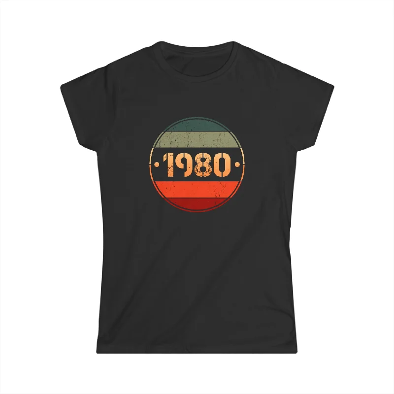 Vintage 1980 Limited Edition 1980 Birthday Shirts for Women Shirts for Women Plaid T-Shirt Polka Dot Checkered Vintage 1980 Limited Edition 1980 Birthday Shirts for Women Shirts for Women Plaid T-Shirt Polka Dot Checkered